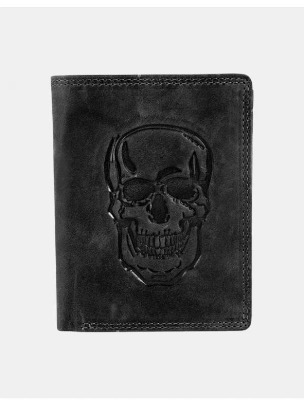 Moška denarnica Akzent Dark Skull črna