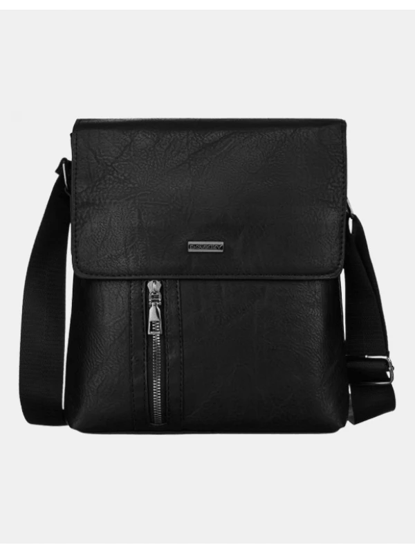 Večja moška usnjena torba Rovicky Korvik črna