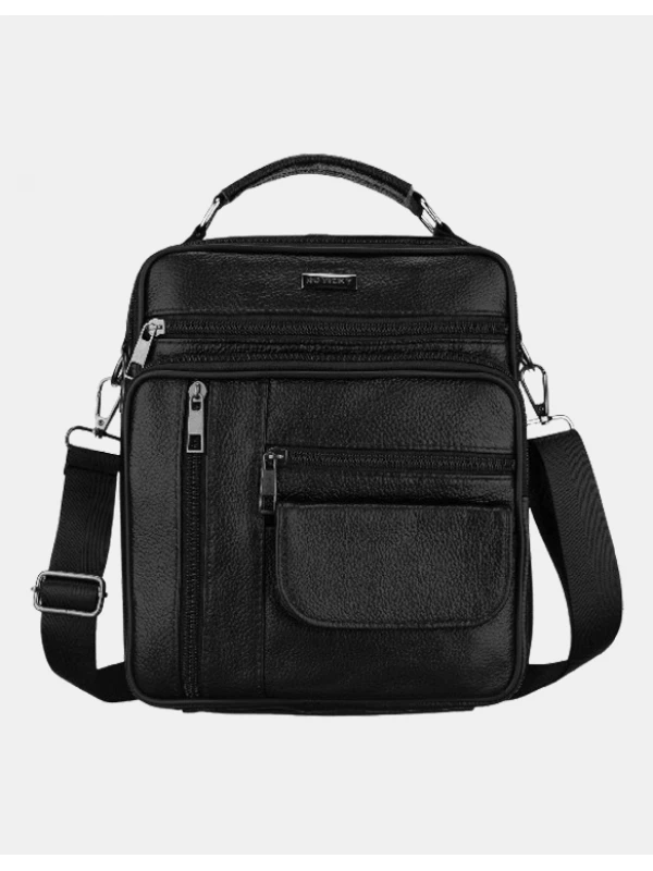Večja moška usnjena torba Rovicky Norvik črna